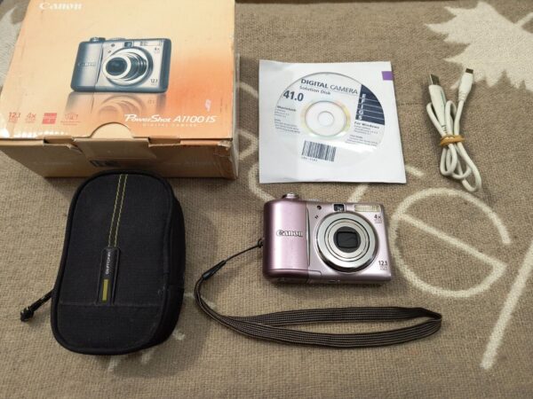 Canon PowerShot A1100 IS 12.1MP Digital Camera - Pink Fully Working Great Shape
