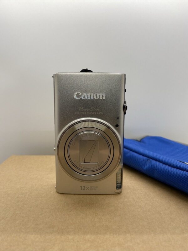 Canon PowerShot ELPH 360 HS 20.2MP 12x Zoom Compact Digital Camera Silver.
