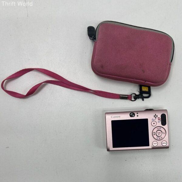 Canon Pink Canon PowerShot SD1100 IS ELPH Digital Camera W/ Pink Case UNTESTED - Image 2