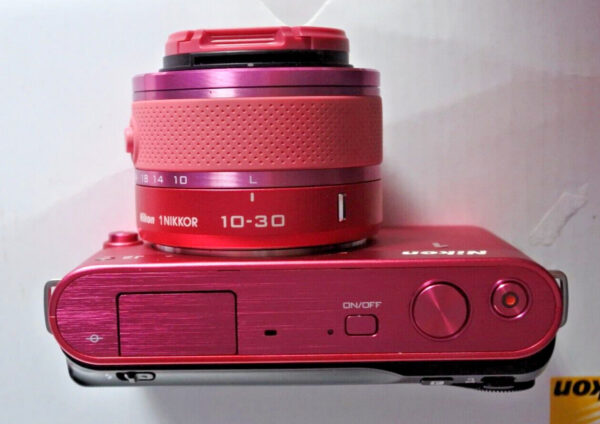 Pink Nikon 1 J2 camera.  Boxed with 10-30mm & 30-110mm lenses, battery & charger - Image 6