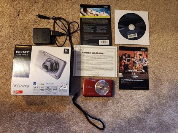 Vintage Sony Red Cyber-shot DSC-WX9 Digital Camera - Image 8