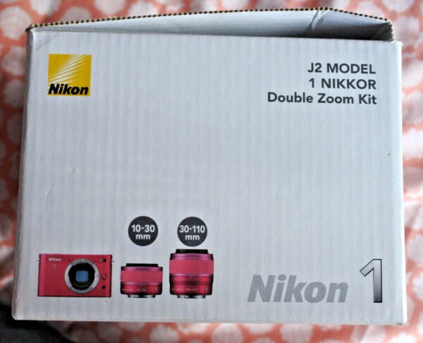 Pink Nikon 1 J2 camera.  Boxed with 10-30mm & 30-110mm lenses, battery & charger - Image 13
