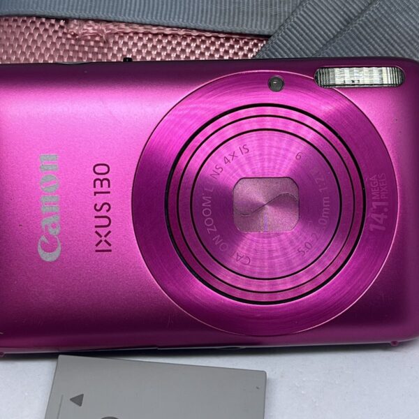 CANON IXUS 130 - 14MP Pink - Compact Digital Camera w Case Charger And Battery - Image 3
