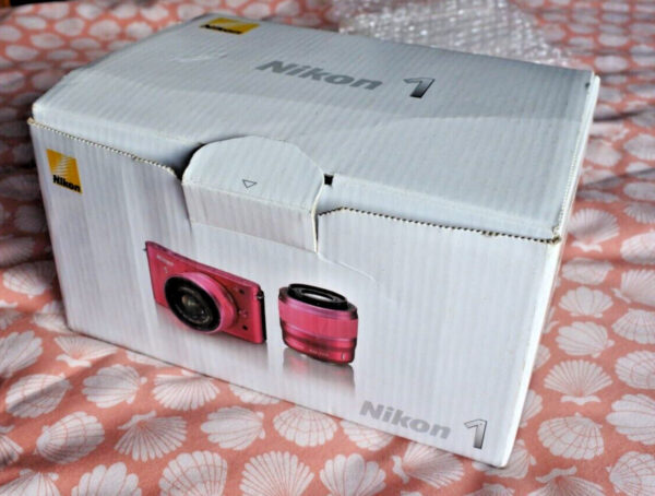 Pink Nikon 1 J2 camera.  Boxed with 10-30mm & 30-110mm lenses, battery & charger - Image 14