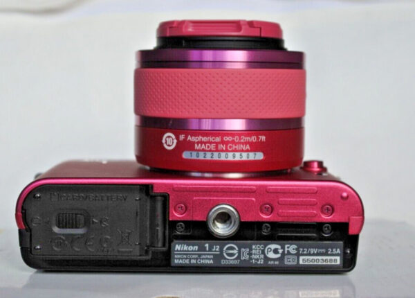 Pink Nikon 1 J2 camera.  Boxed with 10-30mm & 30-110mm lenses, battery & charger - Image 4