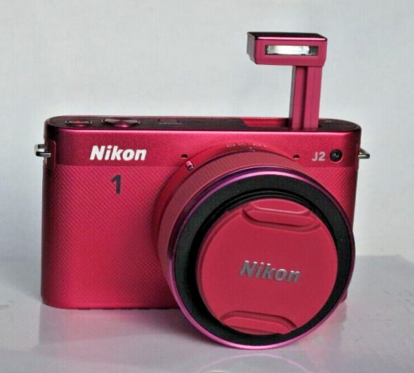 Pink Nikon 1 J2 camera.  Boxed with 10-30mm & 30-110mm lenses, battery & charger - Image 5
