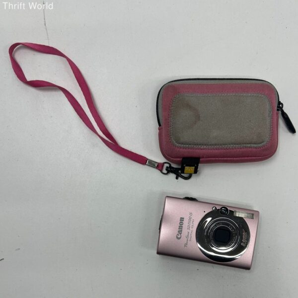 Canon Pink Canon PowerShot SD1100 IS ELPH Digital Camera W/ Pink Case UNTESTED